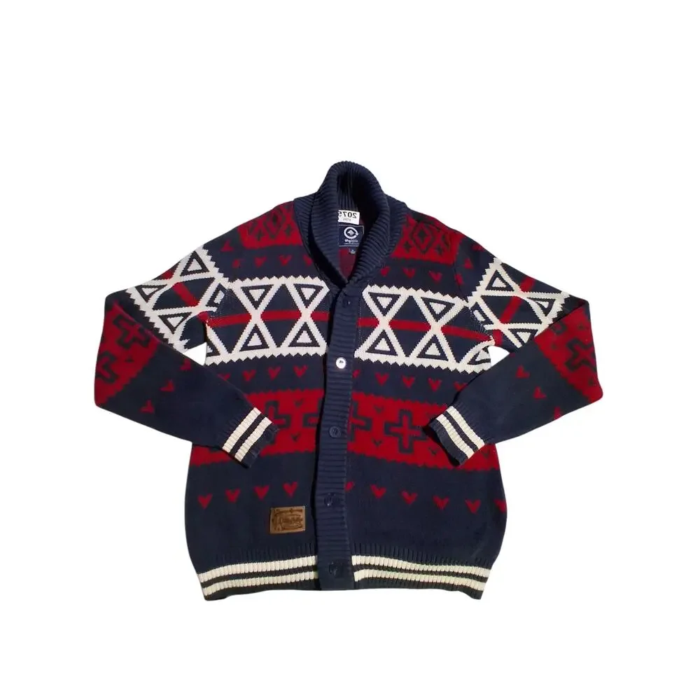 Y2K Vintage LRG Mens‎ Size M Nordic Chunky Grandpa Hertiage Preppy Cardigan